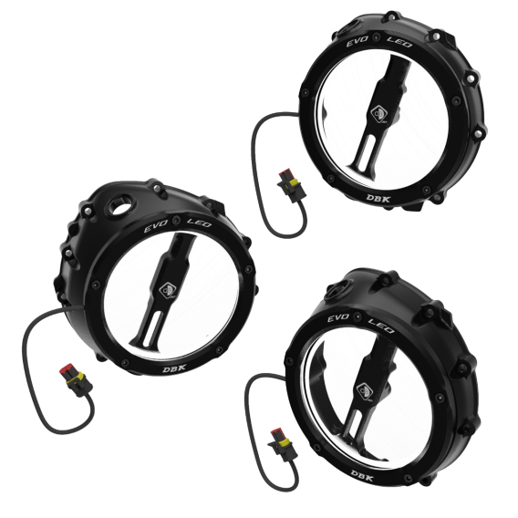 LED EVO Clear Clutch Cover Oil Bath by DBK Special Parts