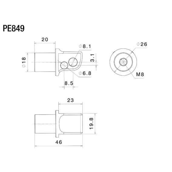 PE849B Rizoma Passenger Footpeg Adapter Kit