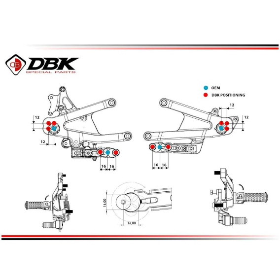 Adjustable Rearsets by DBK Special Parts