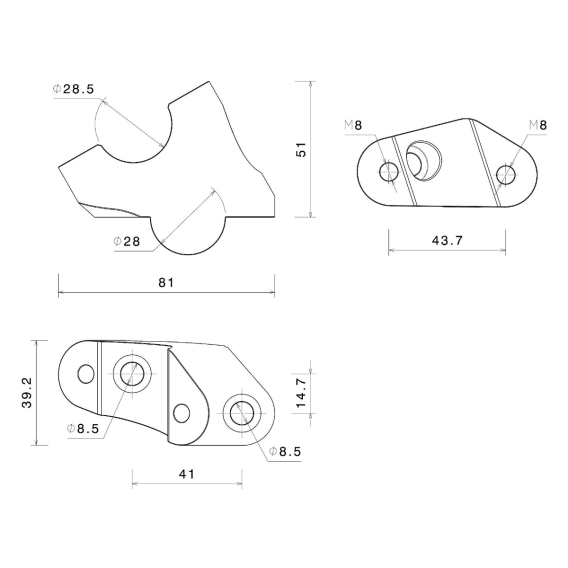 Raised and Swept Back Risers by Rizoma