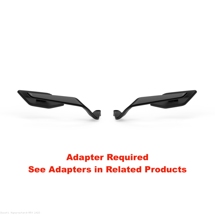 "STEALTH" Naked MAX Winglet Mirror Set by Rizoma Ducati / Hypermotard 950 / 2023