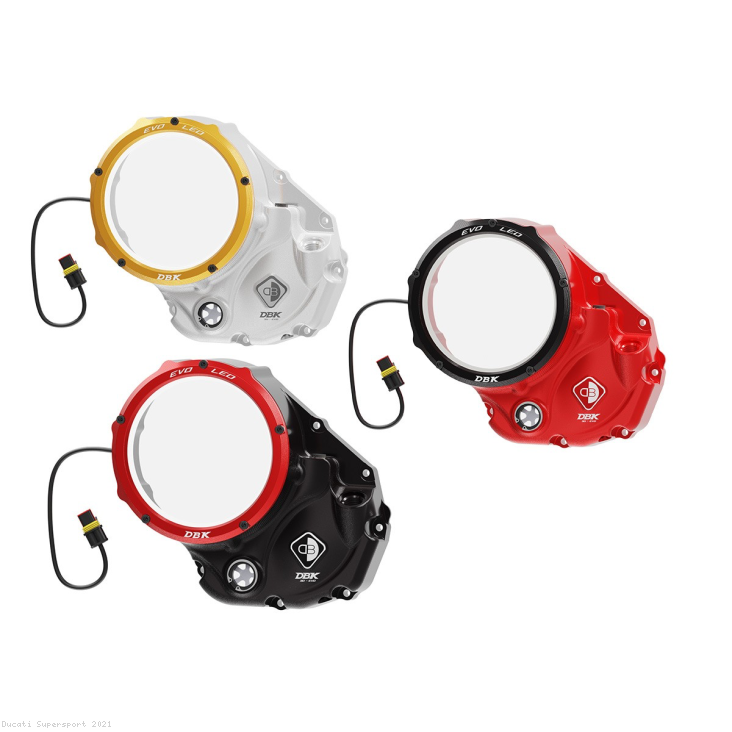 LED EVO Clear Clutch Cover Oil Bath by DBK Special Parts Ducati / Supersport / 2021