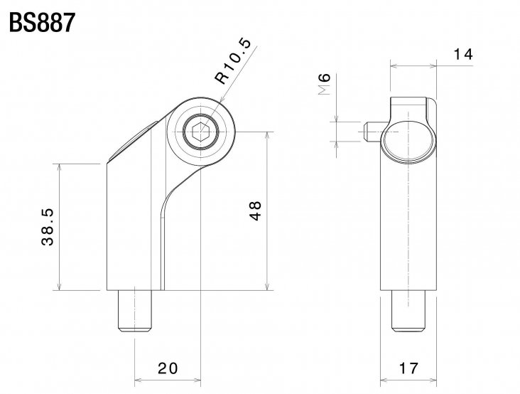 Rizoma Side Mount Style Mirror Adapter BS887B