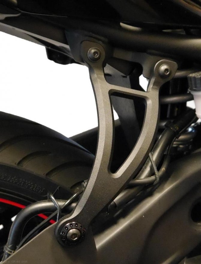 Exhaust Hanger Bracket with Passenger Peg Blockoff by Evotech Performance Yamaha / YZF-R3 / 2015