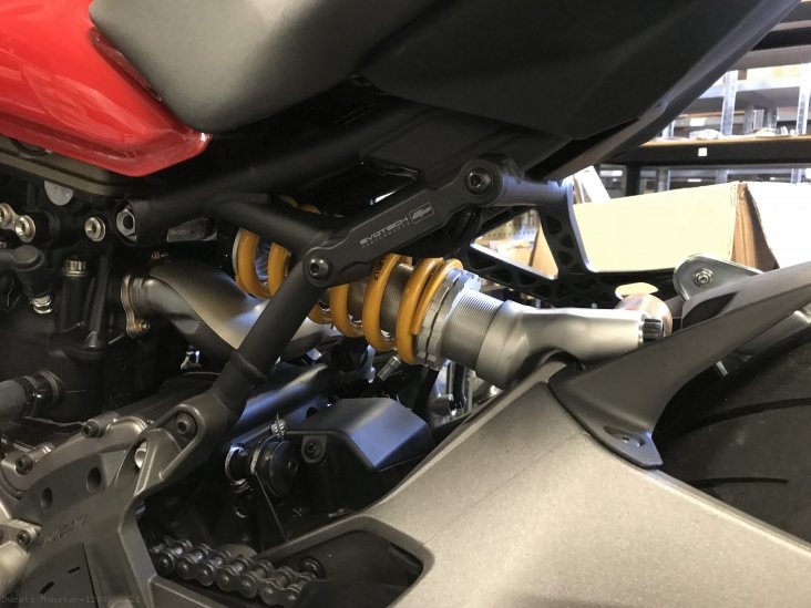 Exhaust Hanger Bracket with Passenger Peg Blockoff by Evotech Performance Ducati / Monster 1200S / 2021
