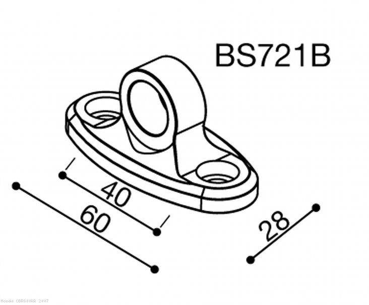 Rizoma Mirror Adapter BS721B Honda / CBR600RR / 2007