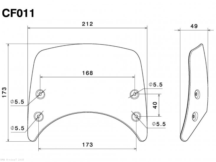 Low Height Aluminum Headlight Fairing by Rizoma BMW / R nineT / 2015
