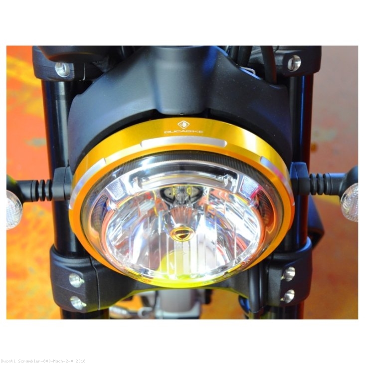 Billet Aluminum Headlight Trim Ring by Ducabike Ducati / Scrambler 800 Mach 2.0 / 2018