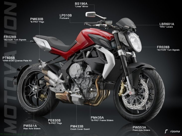 Rear Axle Sliders by Rizoma MV Agusta / Brutale 910 / 2008