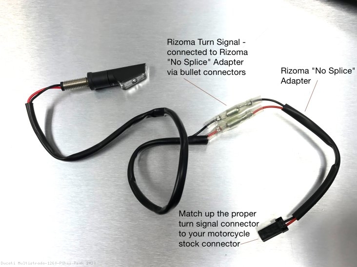 Turn Signal "No Cut" Cable Connector Kit by Rizoma Ducati / Multistrada 1260 Pikes Peak / 2020