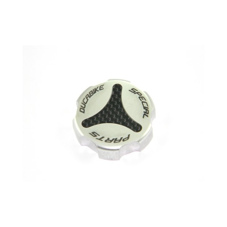 Carbon Inlay Rear Brake Fluid Tank Cap by Ducabike