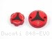 Carbon Inlay Front Brake and Clutch Fluid Tank Cap Set by Ducabike Ducati / 848 EVO / 2011