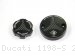 Carbon Inlay Front Brake and Clutch Fluid Tank Cap Set by Ducabike Ducati / 1198 S / 2012