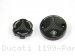 Carbon Inlay Front Brake and Clutch Fluid Tank Cap Set by Ducabike Ducati / 1199 Panigale R / 2013