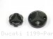 Carbon Inlay Front Brake and Clutch Fluid Tank Cap Set by Ducabike Ducati / 1199 Panigale R / 2017