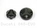 Carbon Inlay Front Brake and Clutch Fluid Tank Cap Set by Ducabike Ducati / 848 EVO / 2011